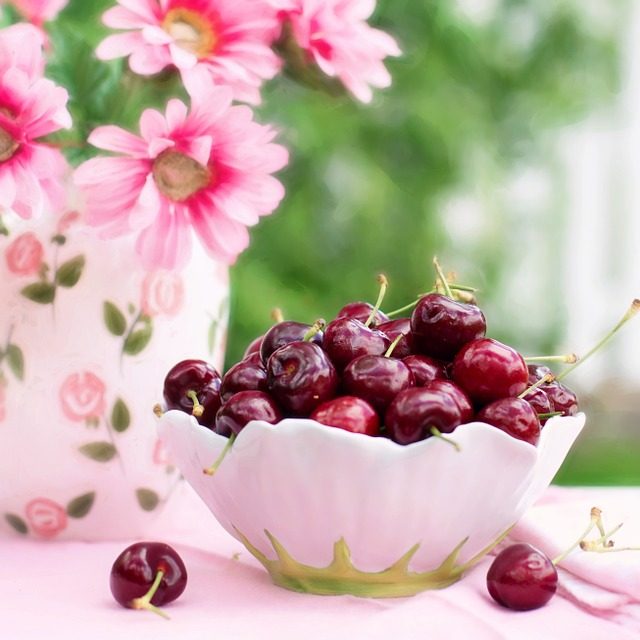 Summer Breakfast Cherries In A Bowl Fruit